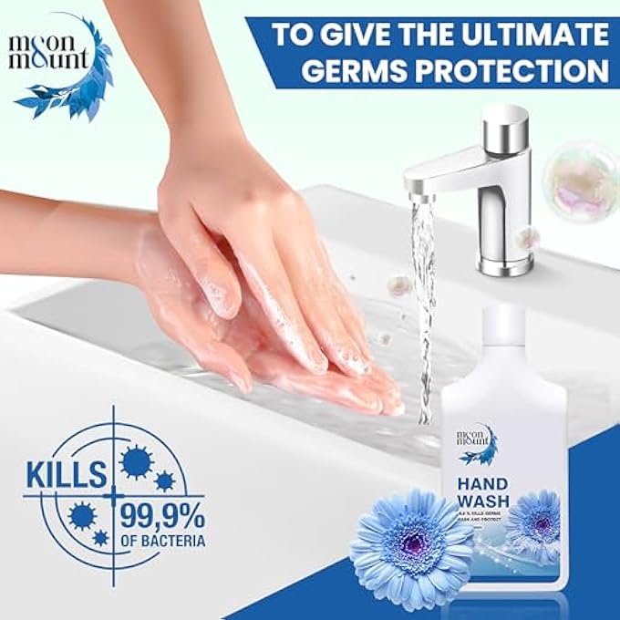 Moon & Mount HAND WASH PROTECTION FROM GERMS, HAND WASH LIQUIDS 1 LITER LIQUID HANDWASH FOR EVERYDAY USE (FRESH) - Image 3